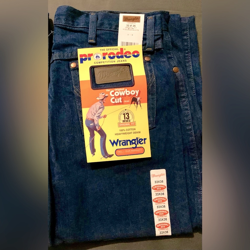 New men’s wrangler official rodeo competition jeans
